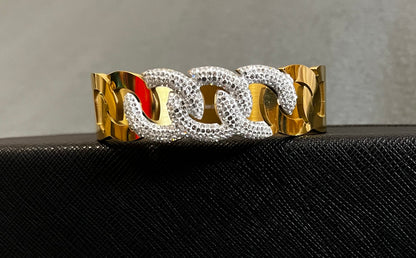 Bracelet Élégance Dorée - Maillons Cristallins